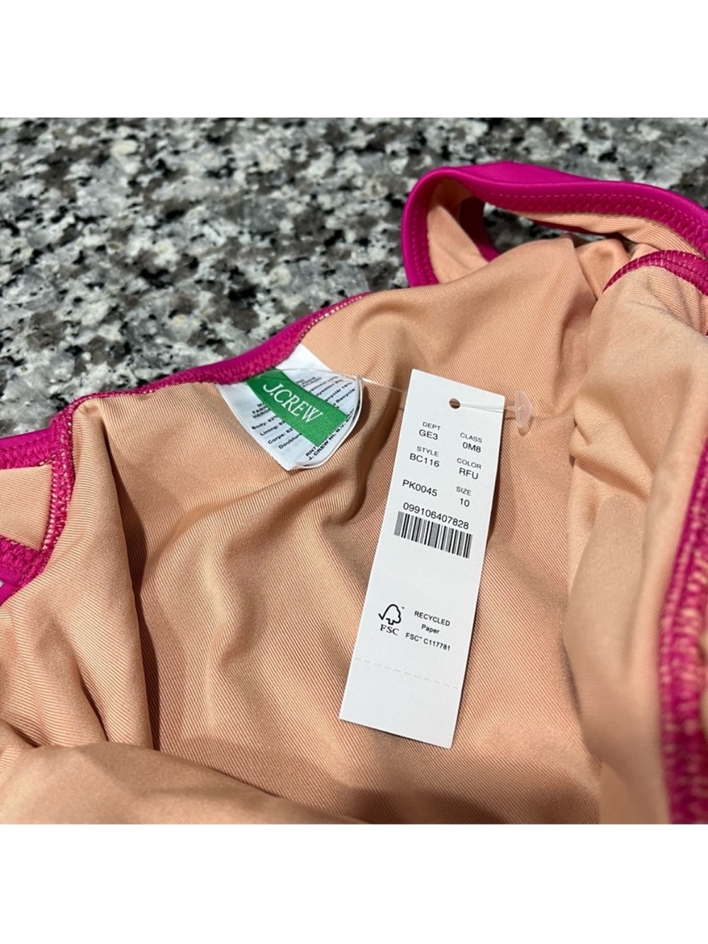 J. Crew Women’s Classic v-neck Fuchsia Swimsuit 10 $30 - Picture 12 of 15